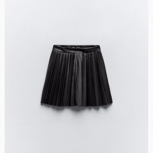 Zara Black Faux Leather Mini Skirt
